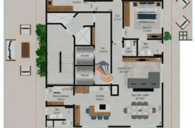 Cobertura com 3 dormitórios à venda, 356 m² por r$ 4.128.815,00 - barreiros - são josé/sc