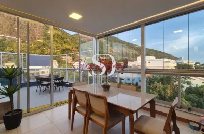 Cobertura linear à venda, mobiliada com 158m², 3 quartos sendo 1 suíte, varanda gourmet, piscina e 2 vagas.