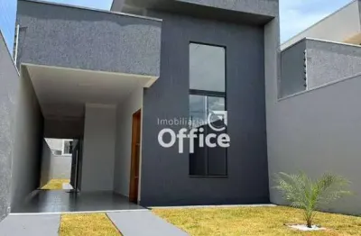 Casa com 3 quartos, jardim e pé direito duplo  à venda, lote 189 m² por r$ 375.000 - residencial cerejeiras - anápolis/go