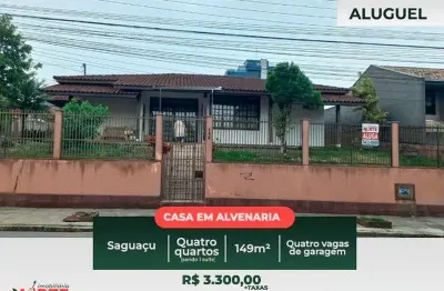 Casa com 4 quartos para alugar na Rua Indaial, 182, Saguaçu, Joinville
