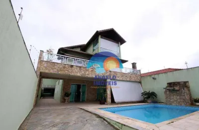 Sobrado frente mar com 5 dormitórios à venda, 360 m² por r$ 1.500.000 - jardim ribamar - peruíbe/sp