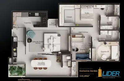 Apartamento à venda, 3 quartos, 1 suíte, 2 vagas, santa maria - uberlândia/mg