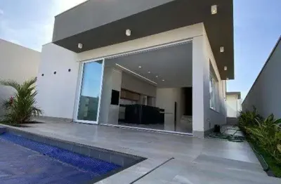 Belíssima casa nova térrea com 210m2 de construção em terreno de 400m2 à venda em condomínio fechado na zona sul de uberlândia