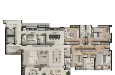 Apartamentos de 04 suítes com 265m² no bairro santa helena