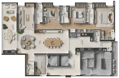 Apartamentos de 03 ou 04 quartos com 200m² no bairro santa helena