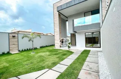 Casa duplex com 4 suítes, piso em porcelanato polido 76x76, varanda gourmet, à venda - sapiranga - fortaleza/ce