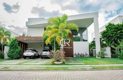 Casa duplex com 4 suítes, deck gourmet privativo, piscina, sala de cinema, à venda - alphaville fortaleza - eusébio/ce