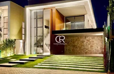 Casa duplex de alto padrão com 4 suítes, piscina. varanda gourmet, à venda - terras alphaville residencial - eusébio/ce