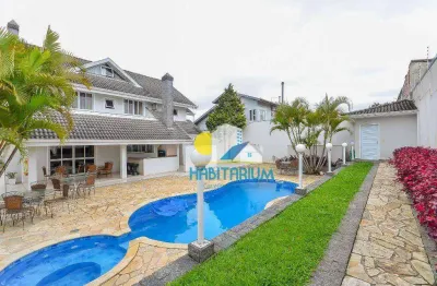 Casa em condominio no pineville em pinhais, 400 m², piscina, 4 vagas e quintal.