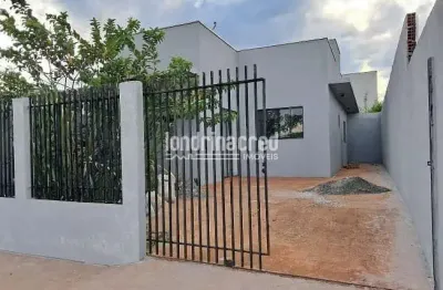 Vendo casa geminada nova no jardim europa, cambé - 2 quartos, sala e cozinha conjugada, 1 banheiro,