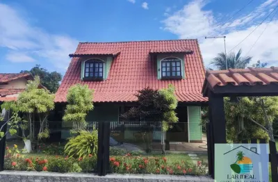 Chalé de madeira e alvenaria c/ piscina em praia seca - araruama-rj