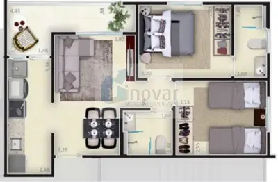 Apartamento com 2 quartos à venda no quintas de são josé, ribeirão preto  por r$ 293.000