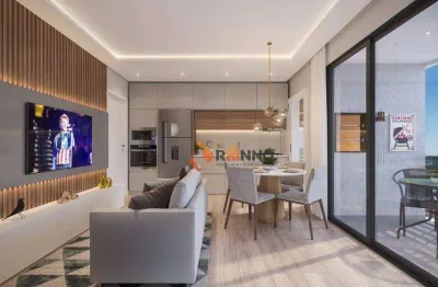 Apartamento decorado com 2 dormitórios à venda, 43 m² por r$ 452.000 - pinheirinho - curitiba/pr