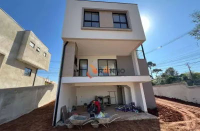 Sobrado novo com 3 quartos, 1 suíte, 155 m² em campina grande do sul.
