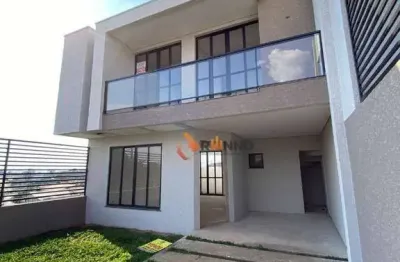 Sobrado novo com 3 quartos, 1 suíte, 133 m² no centro de quatro barras/pr