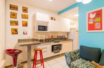 Studio mobiliado com 1 dormitório à venda, 27 m² - centro - curitiba/pr