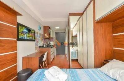 Studio mobiliado com 1 dormitório no centro - curitiba/pr