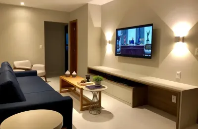 Excelente apartamento decorado de 3/4 frente ao mar em itacimirim