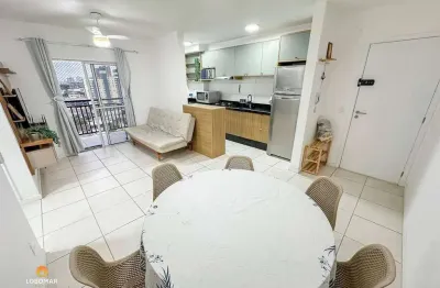 Apartamento mobiliado com vista mar, 200 metros do mar, condomínio santorini com