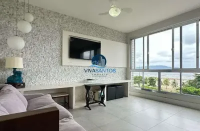 Apartamento com 3 dormitórios em santos com vista mar - 181m2 total.