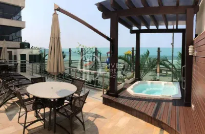 Frente mar 04 suites mobiliado, meia praia, itapema - sc