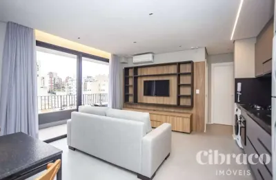 Apartamento mobiliado para alugar com 1 quarto no batel – edifício temple