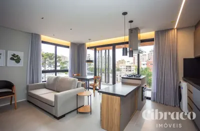 Apartamento mobiliado para alugar com 1 quarto no batel – edifício temple