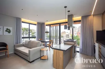 Apartamento mobiliado para alugar com 1 quarto no batel – edifício temple