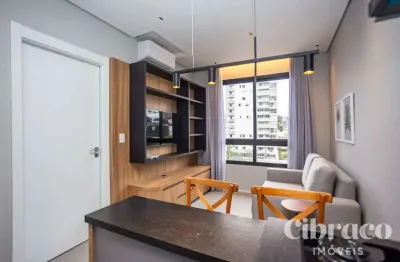 Apartamento mobiliado para alugar com 1 quarto no batel – edifício temple