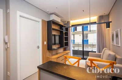 Apartamento mobiliado para alugar com 1 quarto no batel – edifício temple