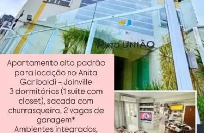 Apartamento com 3 quartos para alugar na rua porto união, 3, anita garibaldi, joinville por r$ 4.000
