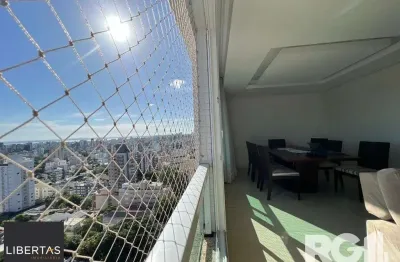 Espetacular apartamento para alugar mobiliado com eletrodomésticos, 3 dormitórios, 2 vagas cobertas, infra completa no coração do bairro petrópolis.