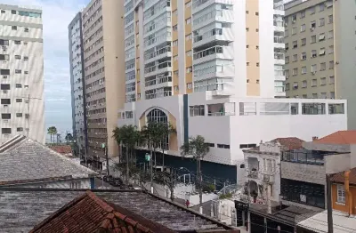 2 dormitórios com dependencia completa de serviço no embaré com vista mar na quadra da praia!
