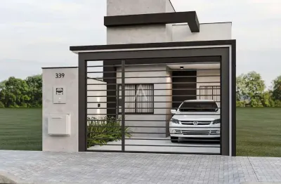 Casa à venda com 1 suíte, 2 quartos e churrasqueira, localizada no bairro positano, em cascavel-pr., por r$ 400.000,00