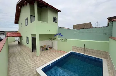 Sobrado com 2 quartos, santa eugênia, mongaguá - r$ 490 mil, cod: 520