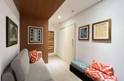 Palhano business - sala mobiliada para locação com 40m², 1 vaga, por r$ 3.600,00- gleba palhano, lo