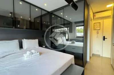 Alugo studio mobiliado e equipado, 26m², moema índios. codigo: 151461