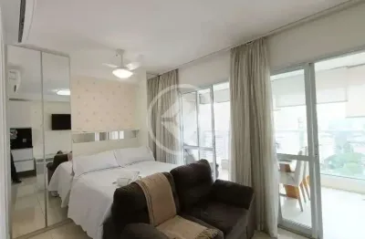 Apartamento studio à venda, mobiliado e decorado, rentabilizando, 1 vaga de garagem, condomínio club