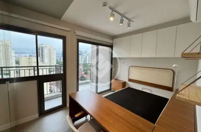 Studio mobiliado no brooklin com varanda e vista livre codigo: 129401