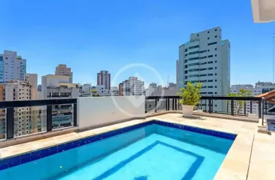 Cobertura duplex em moema com 305m² de 4 dormitórios, 2 suítes e 4 vagas de garagem duplicidade excl