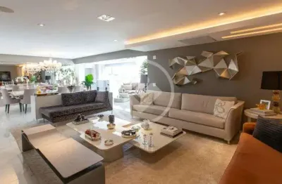 Apartamento totalmente mobiliado e automatizado, 258 m², 3 suítes, 4 vagas de garagem, lazer complet