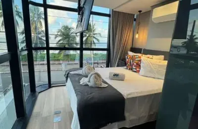 Flat mobiliado e frente mar na beira-mar do cabo branco! vista definitiva.