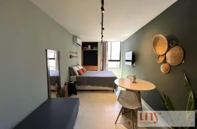 Flat mobiliado com 22 m² e área de lazer no bairro de intermares