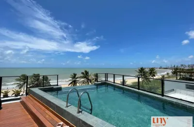 Flat novo pé na areia com 21 m² e área de lazer no jardim oceania