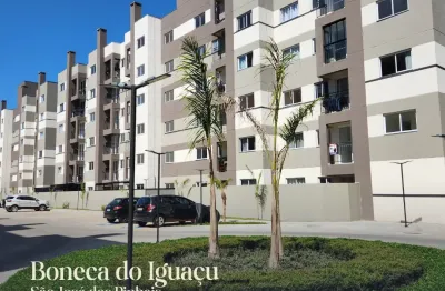 Apartamento 2 dormitórios, sacada e churrasqueira, localizado bairro boneca do iguaçu, são josé dos pinhais