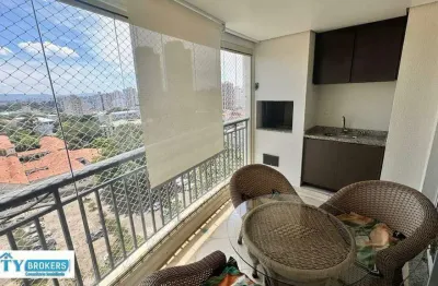 Apartamento mobiliado para locação com 133m², 3 quartos, 4 banheiros, 2 vagas no bairro ipiranga