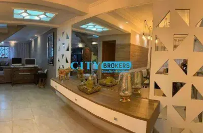 Sobrado 180m² com 3 dormitórios, 3 suítes, 3 vagas, ar condicionado e churrasqueira na vila moreira