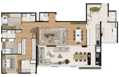 Apartamento em jardim das acácias com 178.00 m² , 3 quarto(s) , 3 suíte(s) , 2 vaga(s).