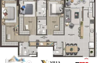 Apartamento de 3 suítes à venda no estreito, florianópolis, 195m², 2 banheiros. oportunidade!