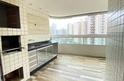 Lindo apartamento de alto padrão com 233 m²/4 dormitórios/2 vagas/varanda gourmet à venda na guilhermina, praia grande